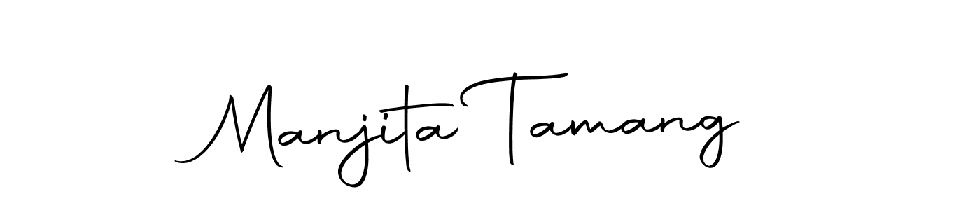 How to make Manjita Tamang name signature. Use Autography-DOLnW style for creating short signs online. This is the latest handwritten sign. Manjita Tamang signature style 10 images and pictures png