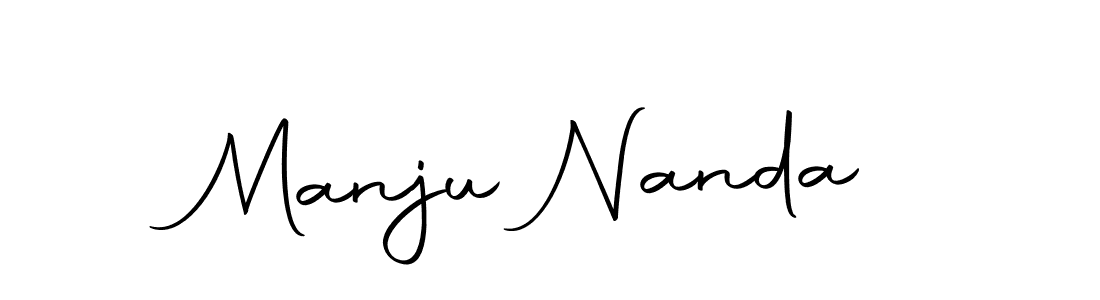 How to make Manju Nanda name signature. Use Autography-DOLnW style for creating short signs online. This is the latest handwritten sign. Manju Nanda signature style 10 images and pictures png