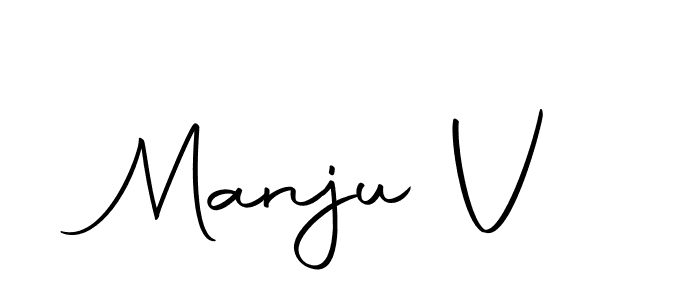Use a signature maker to create a handwritten signature online. With this signature software, you can design (Autography-DOLnW) your own signature for name Manju V. Manju V signature style 10 images and pictures png