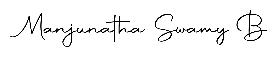 Explore multiple handwriting variations for Manjunatha Swamy B including this stunning Autography-DOLnW design. Free to use across all platforms. Manjunatha Swamy B signature style 10 images and pictures png