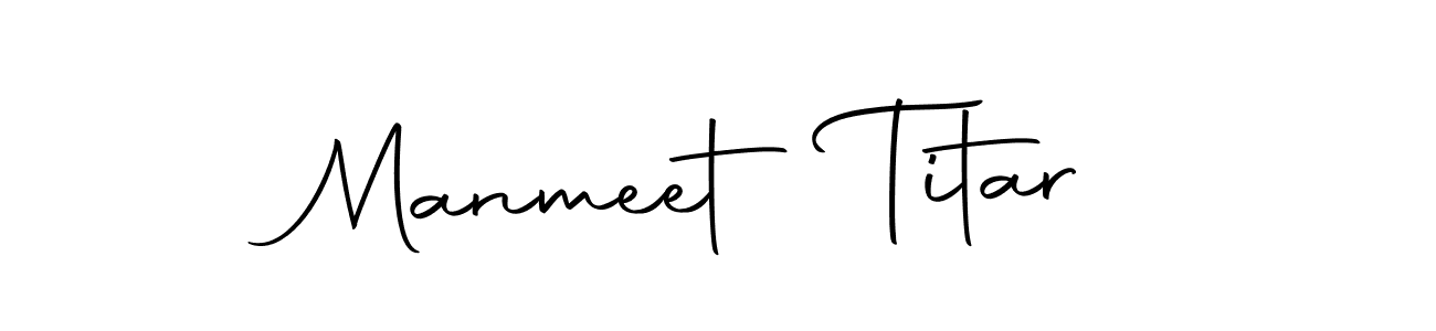 How to make Manmeet Titar name signature. Use Autography-DOLnW style for creating short signs online. This is the latest handwritten sign. Manmeet Titar signature style 10 images and pictures png