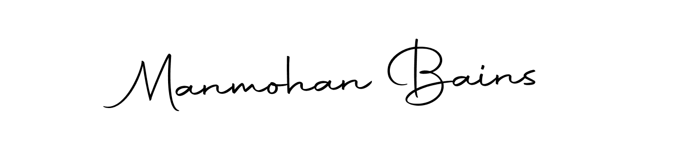 How to make Manmohan Bains name signature. Use Autography-DOLnW style for creating short signs online. This is the latest handwritten sign. Manmohan Bains signature style 10 images and pictures png