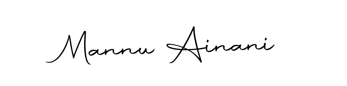 How to make Mannu Ainani name signature. Use Autography-DOLnW style for creating short signs online. This is the latest handwritten sign. Mannu Ainani signature style 10 images and pictures png