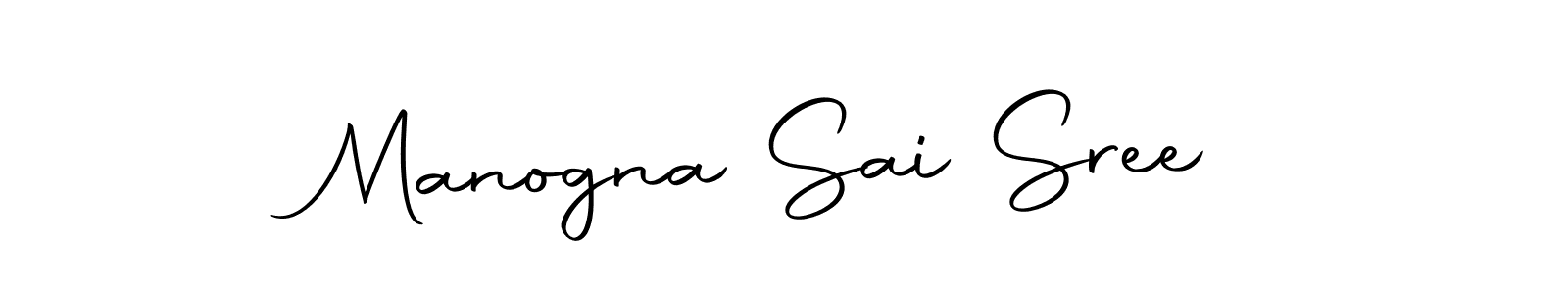 How to make Manogna Sai Sree name signature. Use Autography-DOLnW style for creating short signs online. This is the latest handwritten sign. Manogna Sai Sree signature style 10 images and pictures png