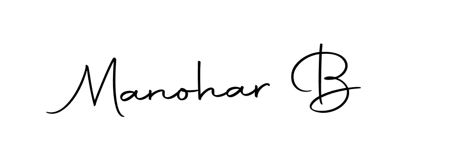 Design your own signature with our free online signature maker. With this signature software, you can create a handwritten (Autography-DOLnW) signature for name Manohar B. Manohar B signature style 10 images and pictures png