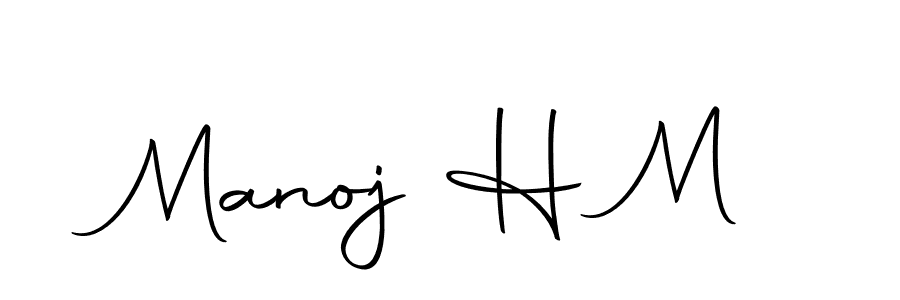 Use a signature maker to create a handwritten signature online. With this signature software, you can design (Autography-DOLnW) your own signature for name Manoj H M. Manoj H M signature style 10 images and pictures png