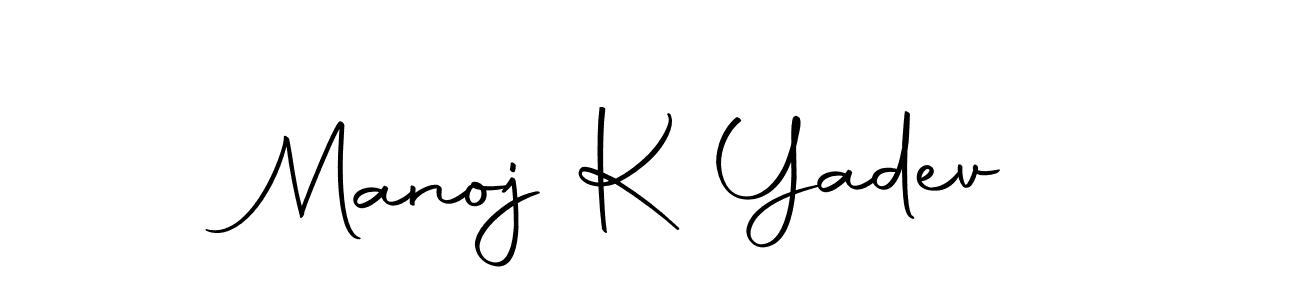 How to make Manoj K Yadev name signature. Use Autography-DOLnW style for creating short signs online. This is the latest handwritten sign. Manoj K Yadev signature style 10 images and pictures png