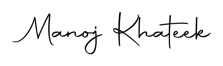 The Autography-DOLnW handwriting style adds charm and authenticity to name Manoj Khateek. A wonderful choice for personal thank-you notes. Manoj Khateek signature style 10 images and pictures png