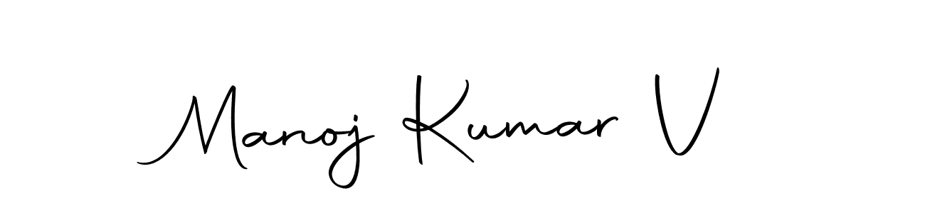 How to make Manoj Kumar V name signature. Use Autography-DOLnW style for creating short signs online. This is the latest handwritten sign. Manoj Kumar V signature style 10 images and pictures png