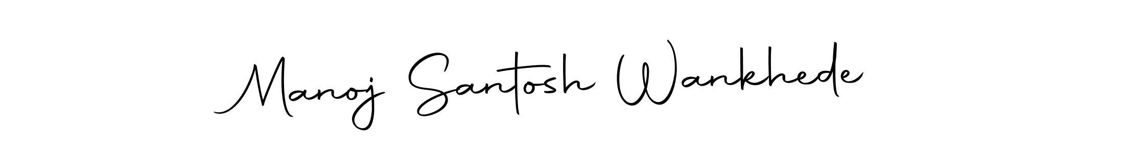 How to make Manoj Santosh Wankhede name signature. Use Autography-DOLnW style for creating short signs online. This is the latest handwritten sign. Manoj Santosh Wankhede signature style 10 images and pictures png