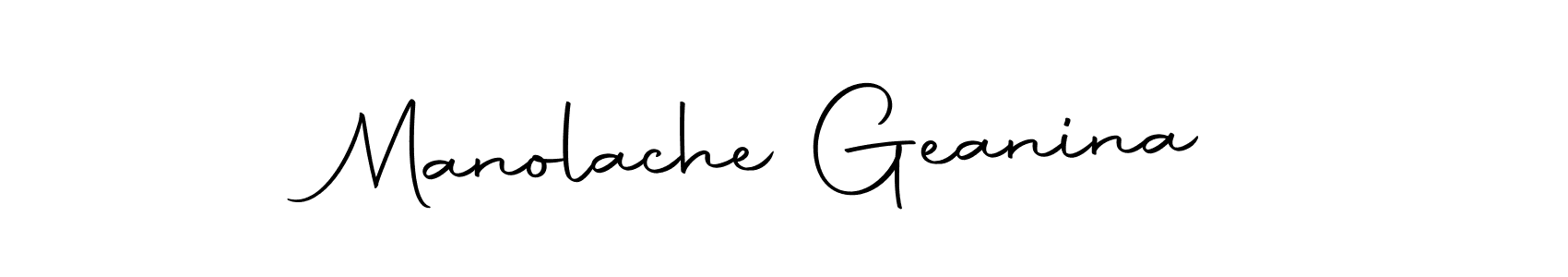 The best way (Autography-DOLnW) to make a short signature is to pick only two or three words in your name. The name Manolache Geanina include a total of six letters. For converting this name. Manolache Geanina signature style 10 images and pictures png