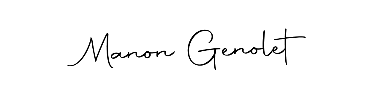 How to make Manon Genolet name signature. Use Autography-DOLnW style for creating short signs online. This is the latest handwritten sign. Manon Genolet signature style 10 images and pictures png