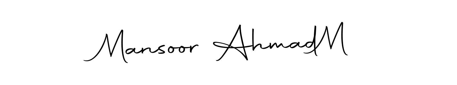 How to make Mansoor Ahmad  M name signature. Use Autography-DOLnW style for creating short signs online. This is the latest handwritten sign. Mansoor Ahmad  M signature style 10 images and pictures png