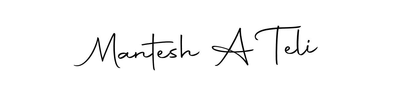 How to make Mantesh A Teli name signature. Use Autography-DOLnW style for creating short signs online. This is the latest handwritten sign. Mantesh A Teli signature style 10 images and pictures png