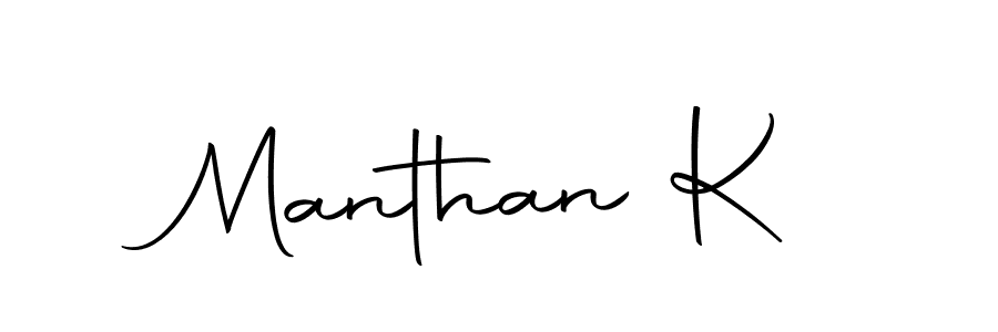 Use a signature maker to create a handwritten signature online. With this signature software, you can design (Autography-DOLnW) your own signature for name Manthan K. Manthan K signature style 10 images and pictures png