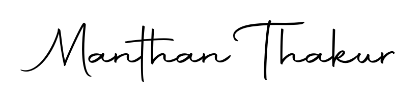Manthan Thakur stylish signature style. Best Handwritten Sign (Autography-DOLnW) for my name. Handwritten Signature Collection Ideas for my name Manthan Thakur. Manthan Thakur signature style 10 images and pictures png