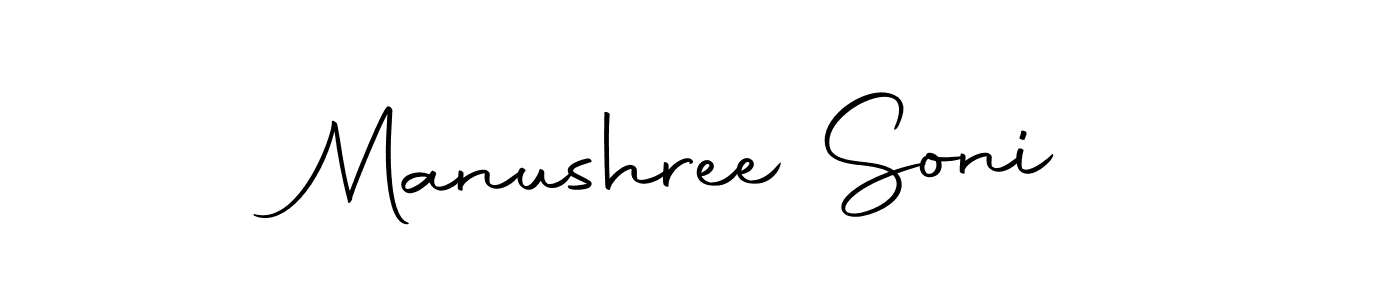 How to make Manushree Soni name signature. Use Autography-DOLnW style for creating short signs online. This is the latest handwritten sign. Manushree Soni signature style 10 images and pictures png