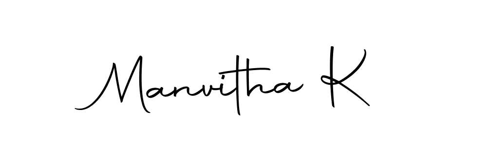 Use a signature maker to create a handwritten signature online. With this signature software, you can design (Autography-DOLnW) your own signature for name Manvitha K. Manvitha K signature style 10 images and pictures png