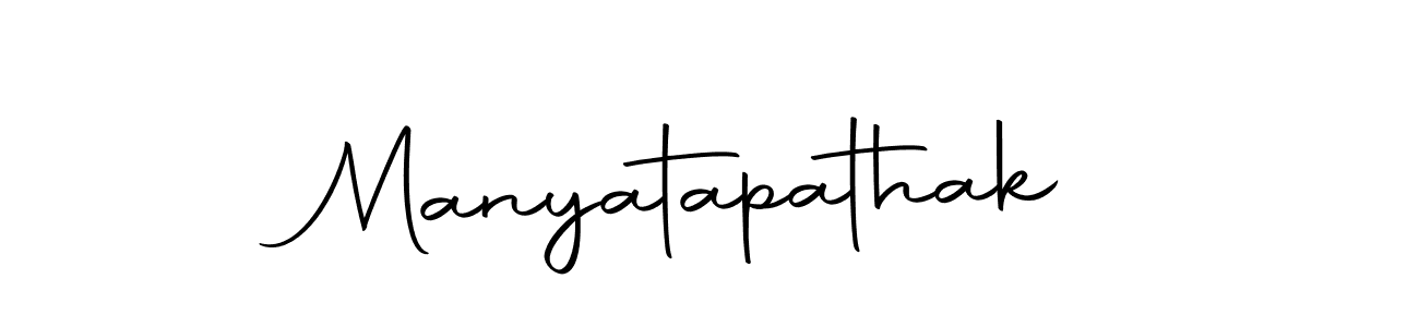 Design your own signature with our free online signature maker. With this signature software, you can create a handwritten (Autography-DOLnW) signature for name Manyatapathak. Manyatapathak signature style 10 images and pictures png