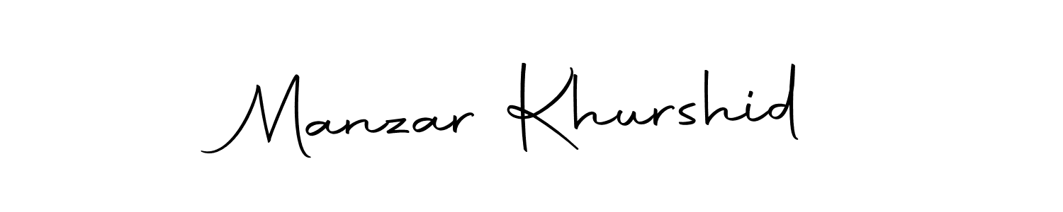 How to make Manzar Khurshid name signature. Use Autography-DOLnW style for creating short signs online. This is the latest handwritten sign. Manzar Khurshid signature style 10 images and pictures png