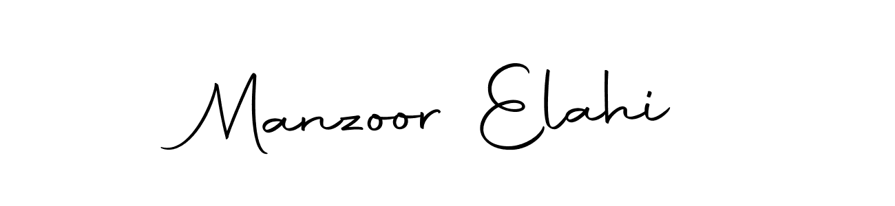 How to make Manzoor Elahi name signature. Use Autography-DOLnW style for creating short signs online. This is the latest handwritten sign. Manzoor Elahi signature style 10 images and pictures png