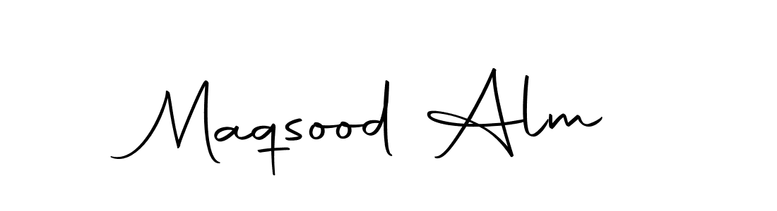 How to make Maqsood Alm name signature. Use Autography-DOLnW style for creating short signs online. This is the latest handwritten sign. Maqsood Alm signature style 10 images and pictures png