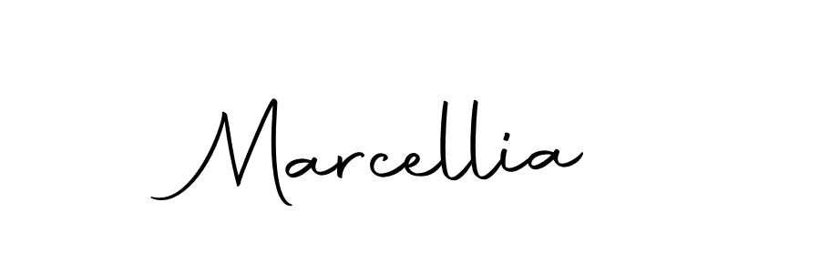 Design your own signature with our free online signature maker. With this signature software, you can create a handwritten (Autography-DOLnW) signature for name Marcellia. Marcellia signature style 10 images and pictures png