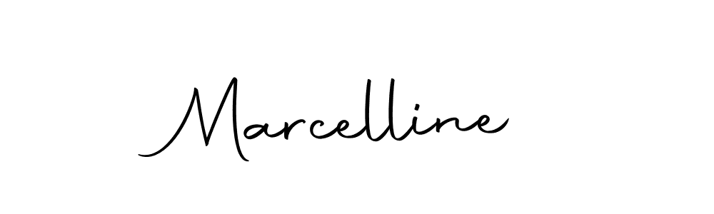 How to make Marcelline name signature. Use Autography-DOLnW style for creating short signs online. This is the latest handwritten sign. Marcelline signature style 10 images and pictures png