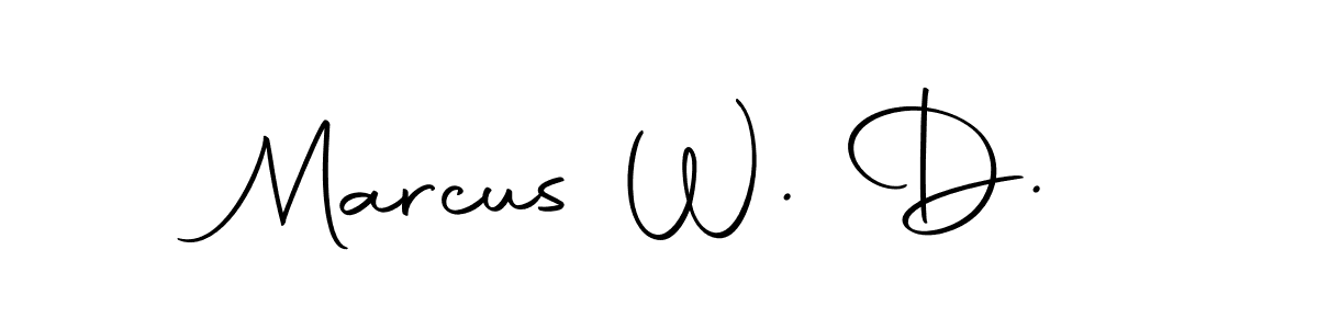 You should practise on your own different ways (Autography-DOLnW) to write your name (Marcus W. D.) in signature. don't let someone else do it for you. Marcus W. D. signature style 10 images and pictures png