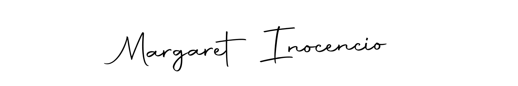 How to make Margaret Inocencio name signature. Use Autography-DOLnW style for creating short signs online. This is the latest handwritten sign. Margaret Inocencio signature style 10 images and pictures png