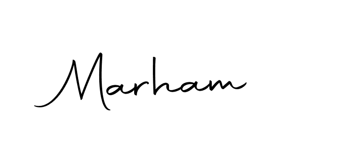 Make a beautiful signature design for name Marham . With this signature (Autography-DOLnW) style, you can create a handwritten signature for free. Marham  signature style 10 images and pictures png