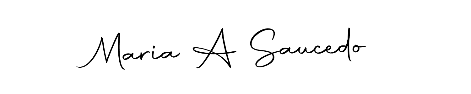 How to make Maria A Saucedo name signature. Use Autography-DOLnW style for creating short signs online. This is the latest handwritten sign. Maria A Saucedo signature style 10 images and pictures png