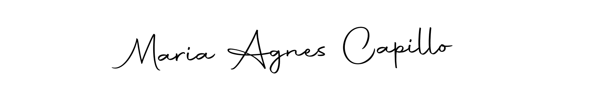 How to make Maria Agnes Capillo name signature. Use Autography-DOLnW style for creating short signs online. This is the latest handwritten sign. Maria Agnes Capillo signature style 10 images and pictures png