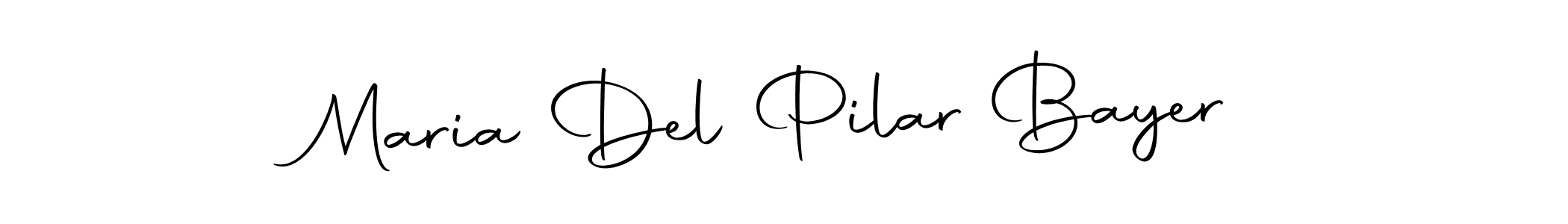 How to make Maria Del Pilar Bayer name signature. Use Autography-DOLnW style for creating short signs online. This is the latest handwritten sign. Maria Del Pilar Bayer signature style 10 images and pictures png