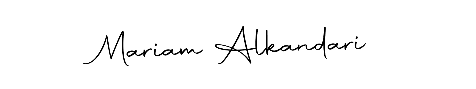 How to make Mariam Alkandari name signature. Use Autography-DOLnW style for creating short signs online. This is the latest handwritten sign. Mariam Alkandari signature style 10 images and pictures png