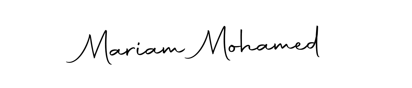 How to make Mariam Mohamed name signature. Use Autography-DOLnW style for creating short signs online. This is the latest handwritten sign. Mariam Mohamed signature style 10 images and pictures png