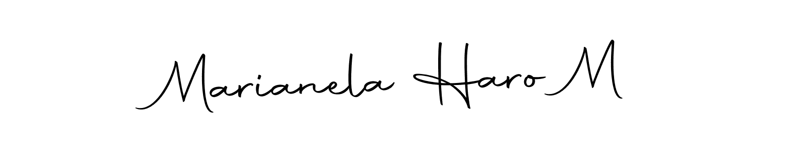 This is the best signature style for the Marianela Haro M name. Also you like these signature font (Autography-DOLnW). Mix name signature. Marianela Haro M signature style 10 images and pictures png