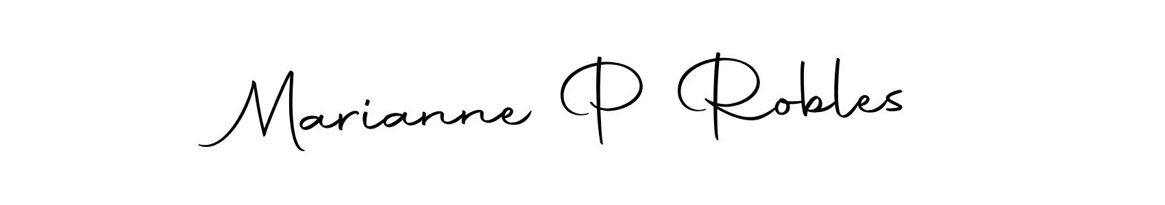 Create a beautiful signature design for name Marianne P Robles. With this signature (Autography-DOLnW) fonts, you can make a handwritten signature for free. Marianne P Robles signature style 10 images and pictures png