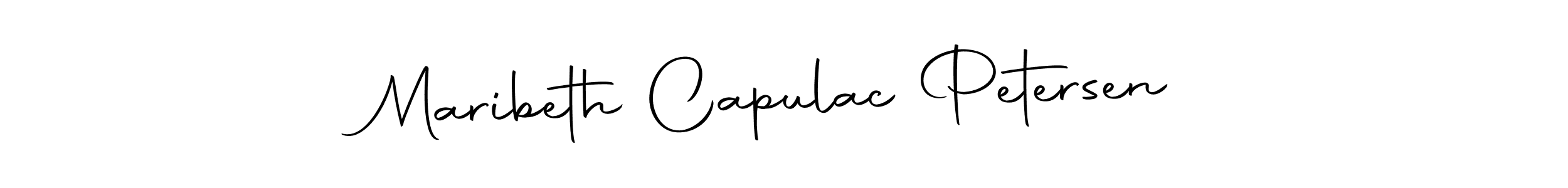 Similarly Autography-DOLnW is the best handwritten signature design. Signature creator online .You can use it as an online autograph creator for name Maribeth Capulac Petersen. Maribeth Capulac Petersen signature style 10 images and pictures png