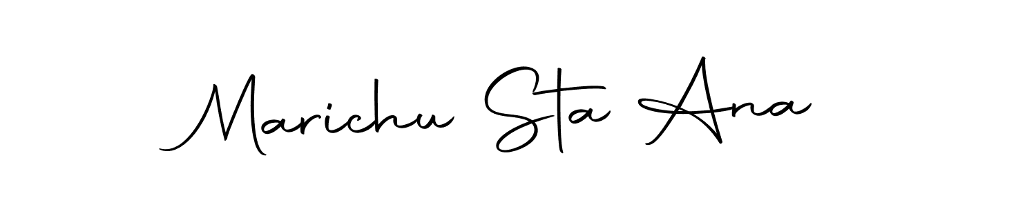 The best way (Autography-DOLnW) to make a short signature is to pick only two or three words in your name. The name Marichu Sta Ana include a total of six letters. For converting this name. Marichu Sta Ana signature style 10 images and pictures png