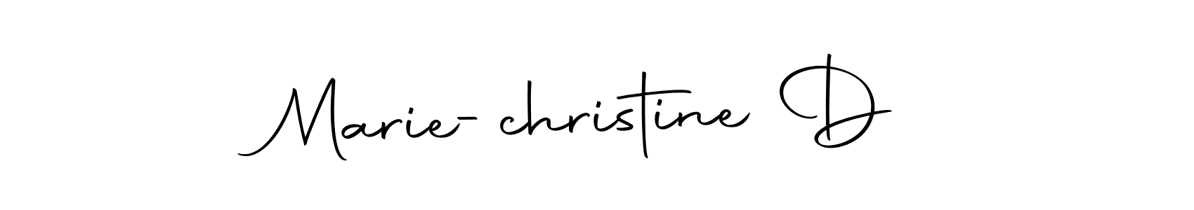 How to make Marie-christine D name signature. Use Autography-DOLnW style for creating short signs online. This is the latest handwritten sign. Marie-christine D signature style 10 images and pictures png