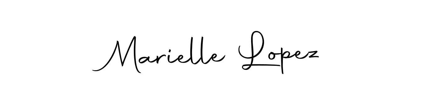 Design your own signature with our free online signature maker. With this signature software, you can create a handwritten (Autography-DOLnW) signature for name Marielle Lopez. Marielle Lopez signature style 10 images and pictures png