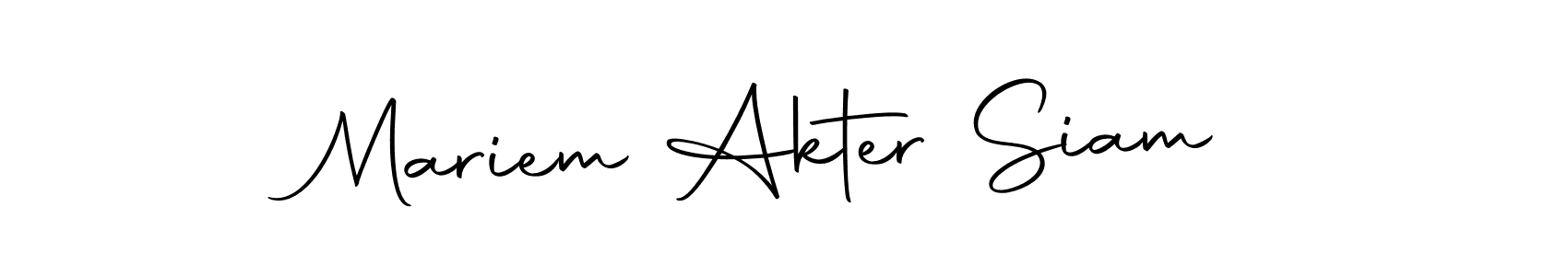 How to make Mariem Akter Siam name signature. Use Autography-DOLnW style for creating short signs online. This is the latest handwritten sign. Mariem Akter Siam signature style 10 images and pictures png