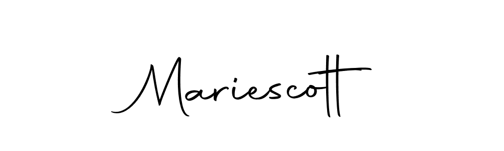 Make a beautiful signature design for name Mariescott. With this signature (Autography-DOLnW) style, you can create a handwritten signature for free. Mariescott signature style 10 images and pictures png
