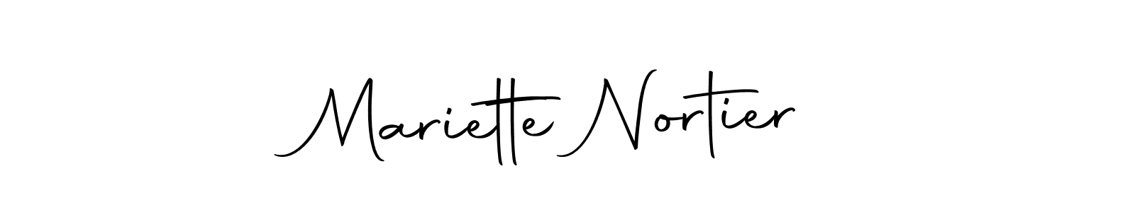 Design your own signature with our free online signature maker. With this signature software, you can create a handwritten (Autography-DOLnW) signature for name Mariette Nortier. Mariette Nortier signature style 10 images and pictures png