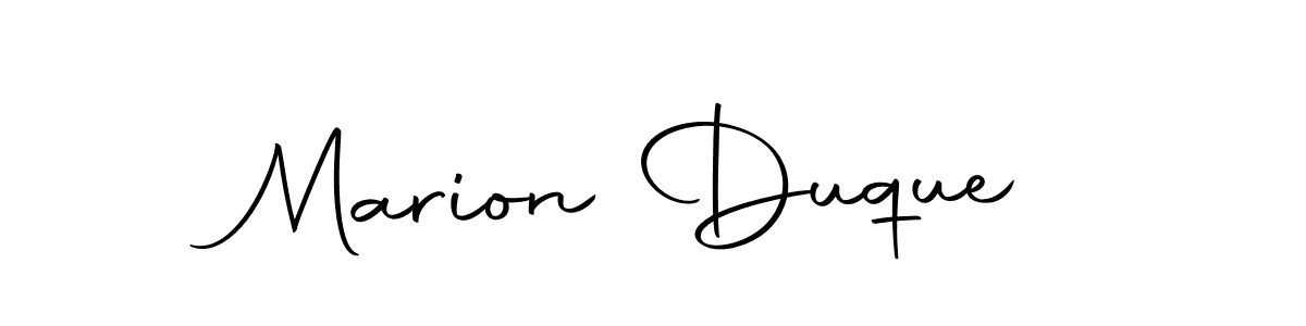 How to make Marion Duque name signature. Use Autography-DOLnW style for creating short signs online. This is the latest handwritten sign. Marion Duque signature style 10 images and pictures png
