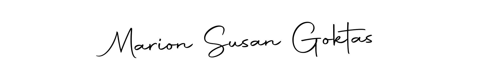 How to make Marion Susan Goktas name signature. Use Autography-DOLnW style for creating short signs online. This is the latest handwritten sign. Marion Susan Goktas signature style 10 images and pictures png
