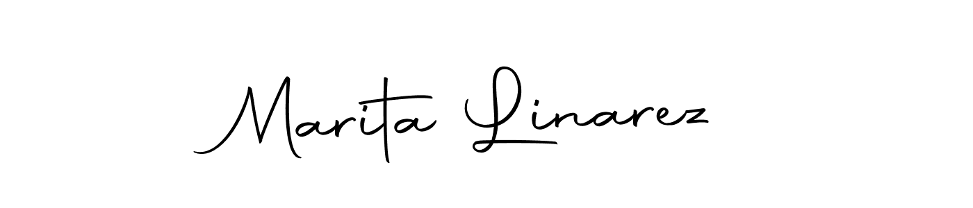 How to make Marita Linarez name signature. Use Autography-DOLnW style for creating short signs online. This is the latest handwritten sign. Marita Linarez signature style 10 images and pictures png
