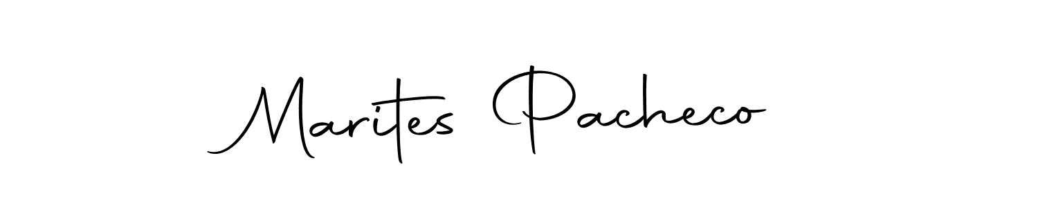 How to make Marites Pacheco name signature. Use Autography-DOLnW style for creating short signs online. This is the latest handwritten sign. Marites Pacheco signature style 10 images and pictures png
