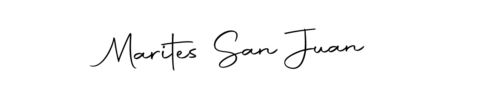Design your own signature with our free online signature maker. With this signature software, you can create a handwritten (Autography-DOLnW) signature for name Marites San Juan. Marites San Juan signature style 10 images and pictures png